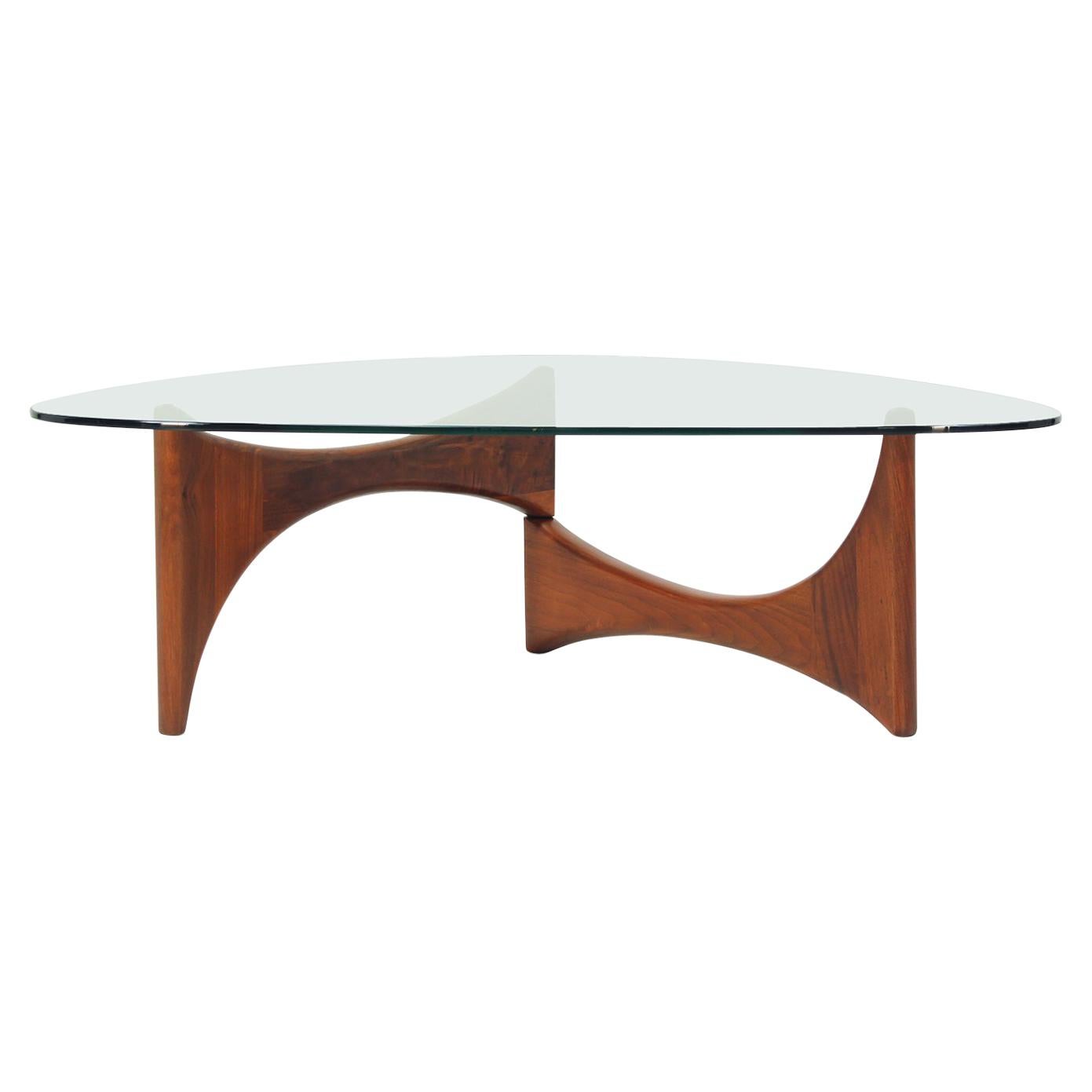 Adrian Pearsall Triangular Glass Top Coffee Table for Craft Associates