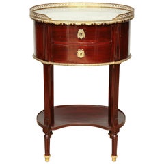 Antique French Mahogany Oval Side Table