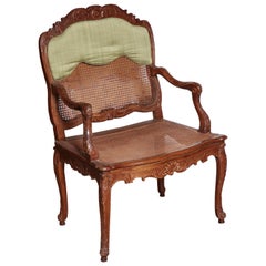 French Regence Carved Fauteuil