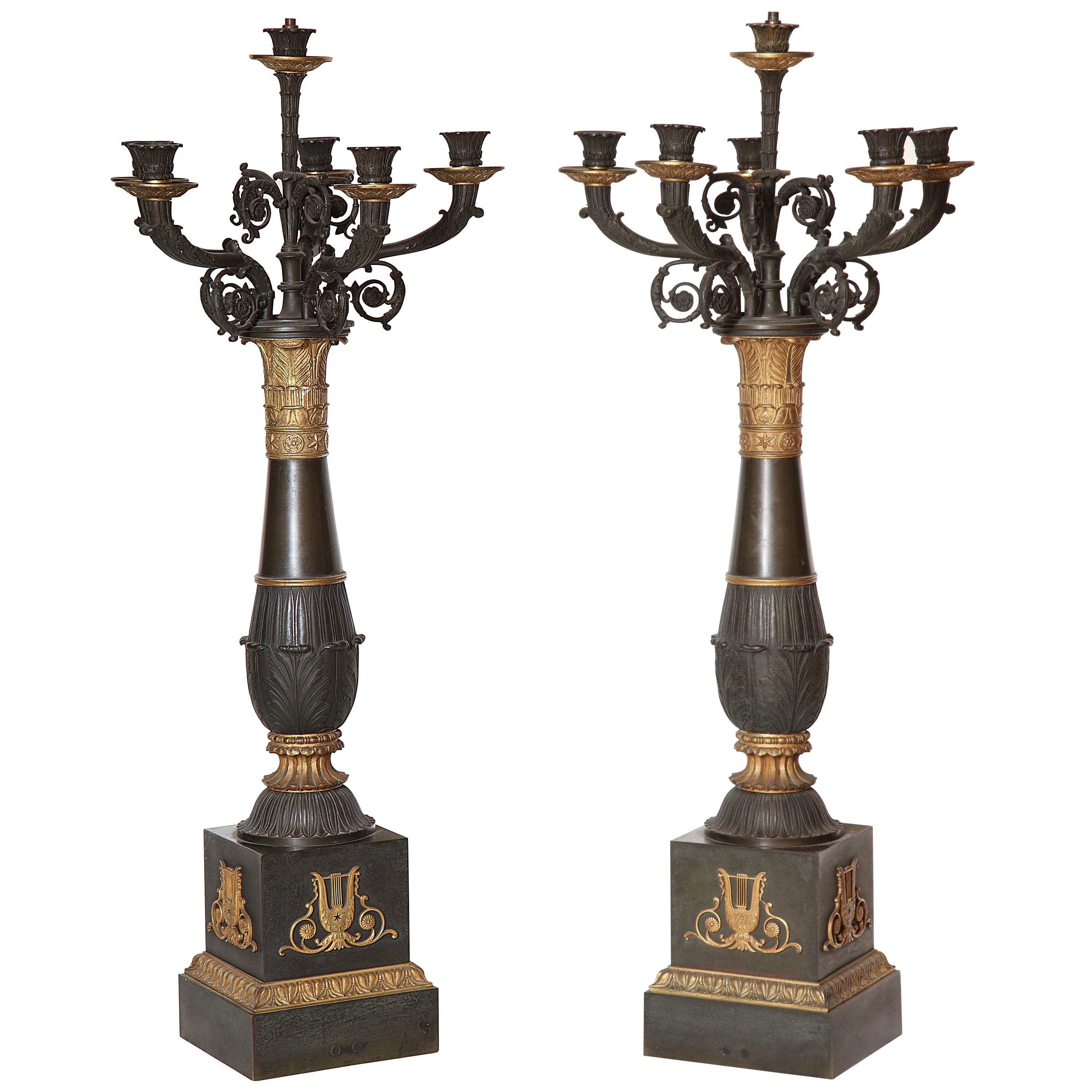 Pair of French Empire Candelabra