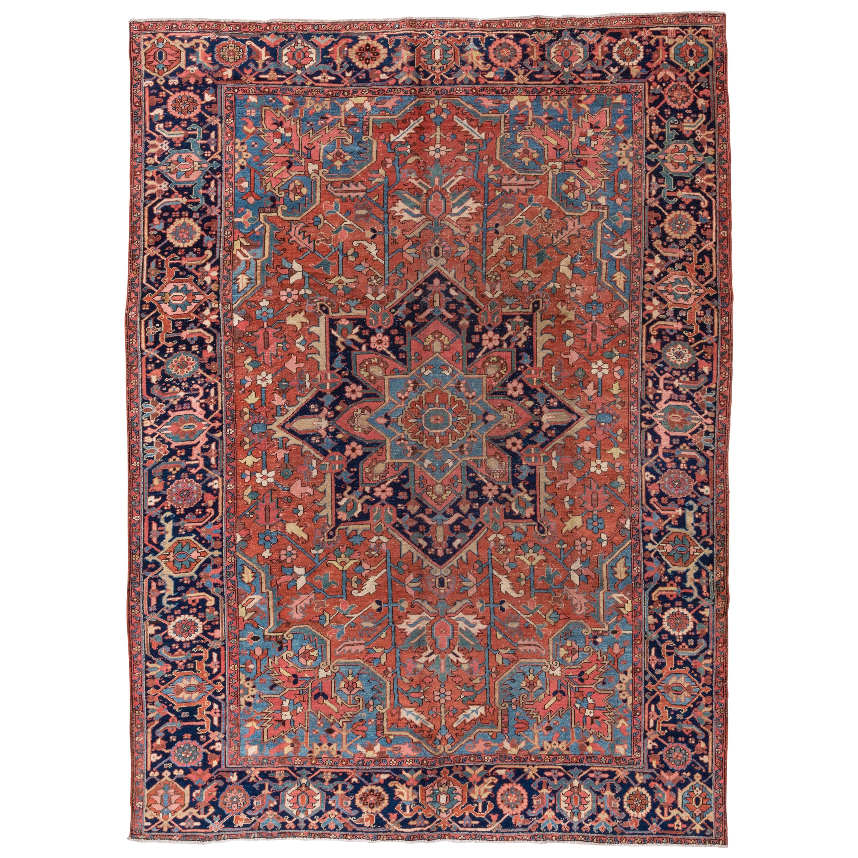 Antique Heriz Carpet, Soft Palette, circa 1920s For Sale