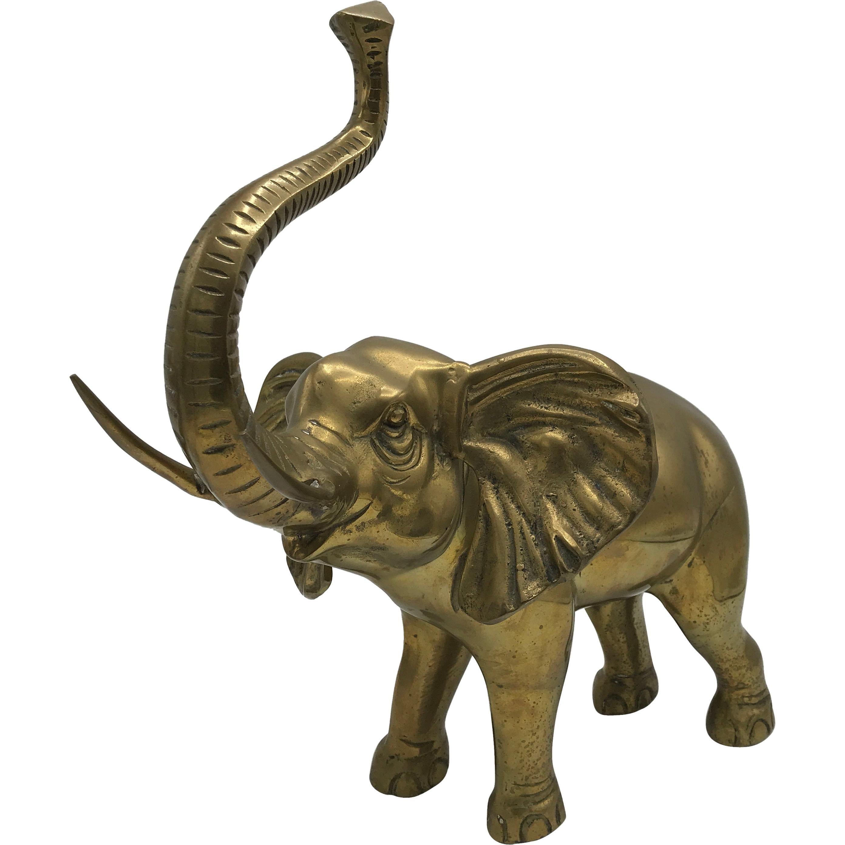 1970s Brass Elephant Sculpture