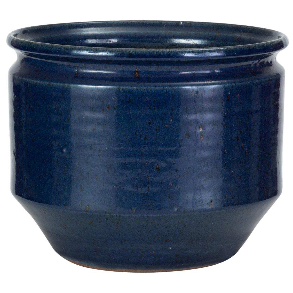 Pair of Blue-Glazed Earthgender Bowl Planters, David Cressey and Robert Maxwell