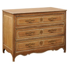 19th Century French Wood Chest of Drawers with Wonderfully Scalloped Skirt