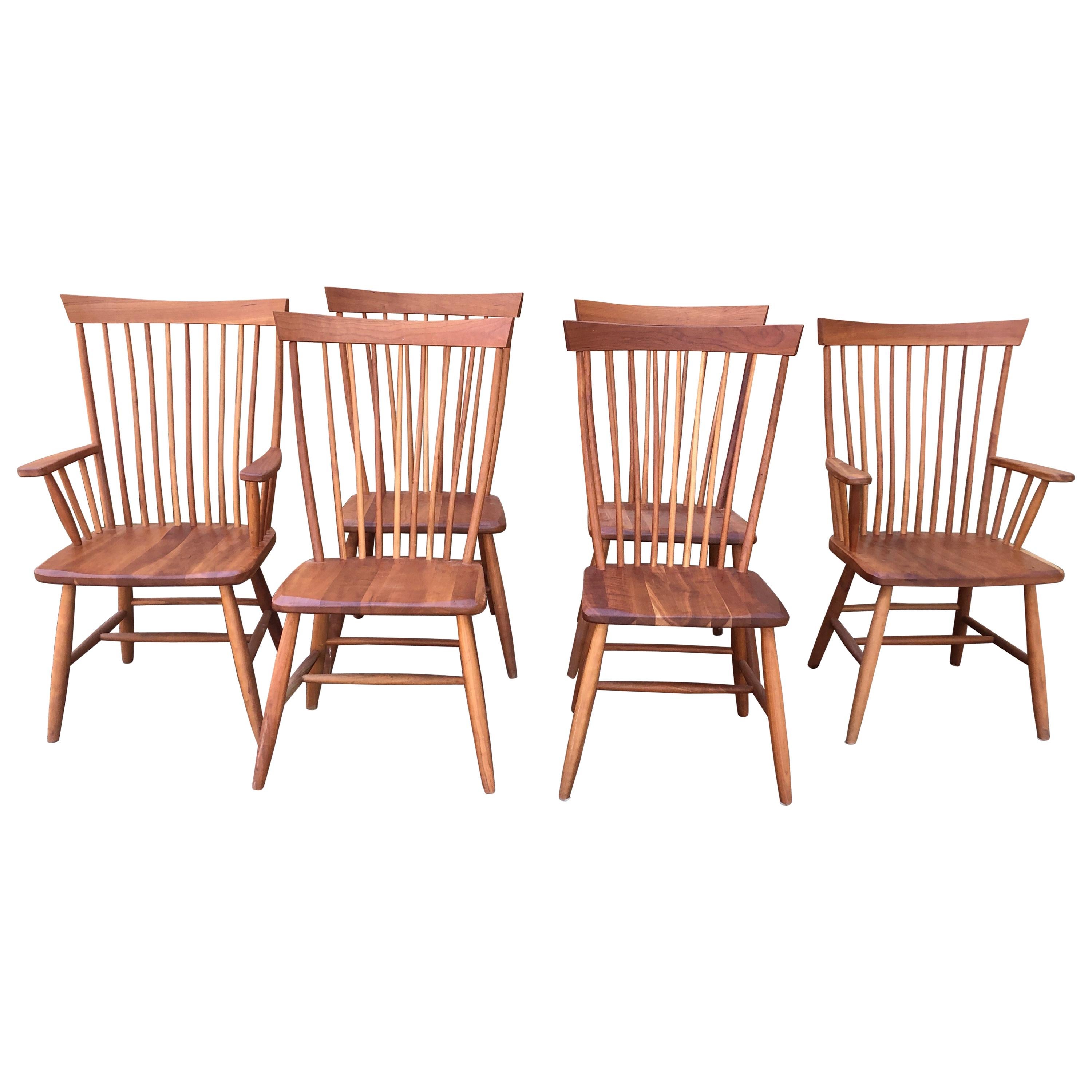 Set of 6 Amish Style Cherry Dining Chairs