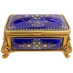 French Ormolu Bronze and Enameled Box, 19th Century