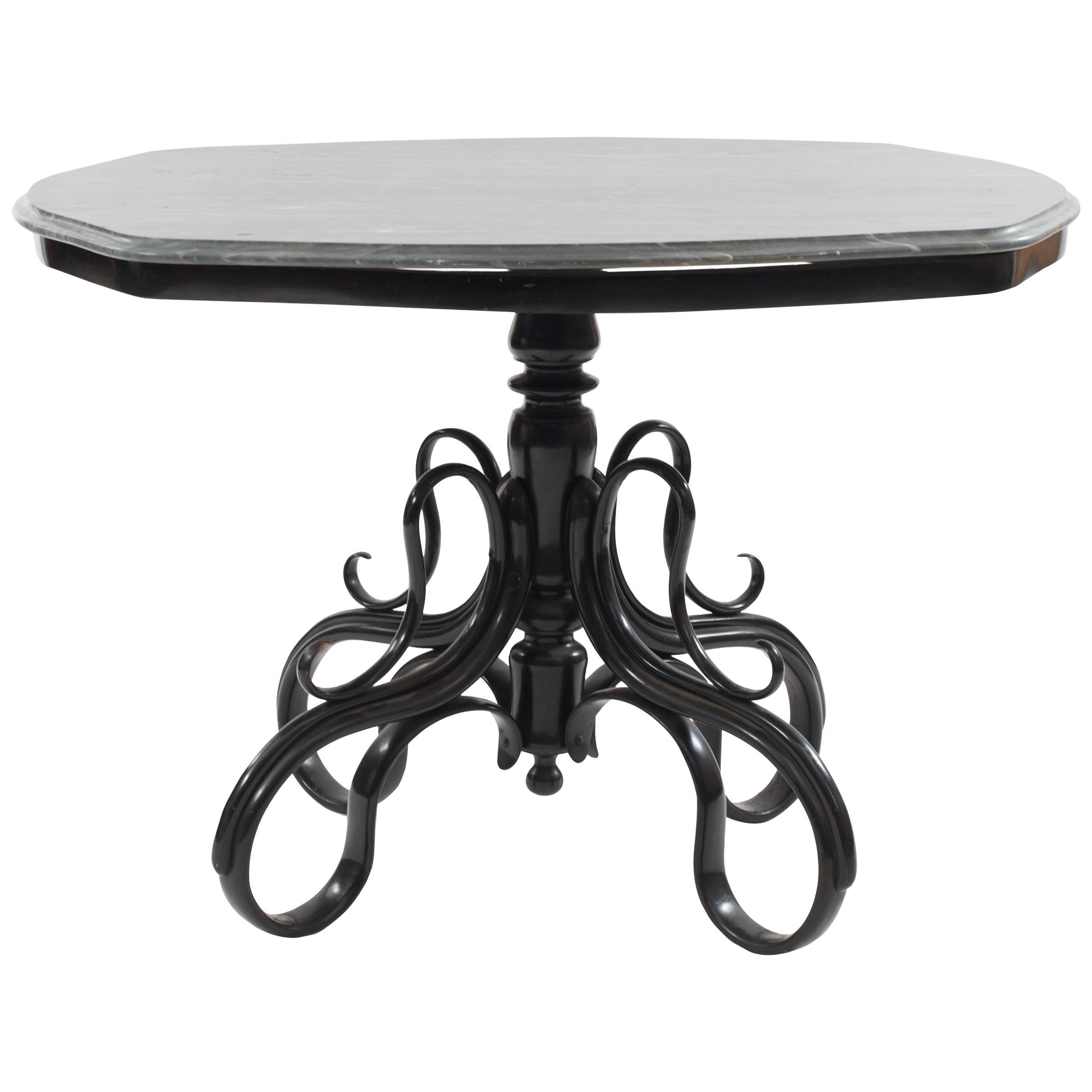 Michael Thonet Austrian Bentwood Marble Dining Table