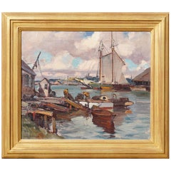 Emile Albert Gruppe “Drying Sails at Gloucester Harbor”