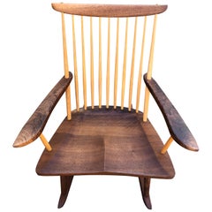 Iconic Signed Mixed Wood Nakashima Studio Lounge Rocking Chair