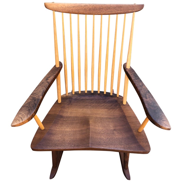 Iconic Signed Mixed Wood Nakashima Studio Lounge Rocking ...