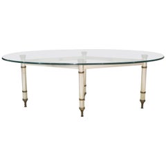 French Midcentury Oval Dining Table