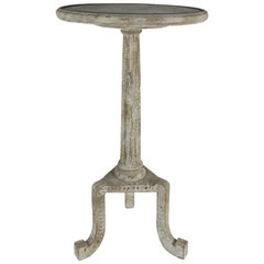 Neoclassical Painted Carved Table with Antiqued Beveled Mirrored Top, circa 1930