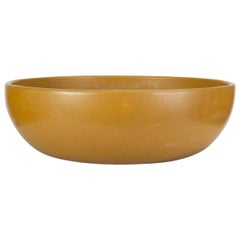 Wide Bowl Planter in Yellow Ochre Glaze by Architectural Pottery
