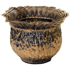 Ken Shores Art Pottery Cup Form Fetish Pot with Applied Feathers, circa 1960s