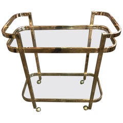 Milo Baughman Brass Bar Cart