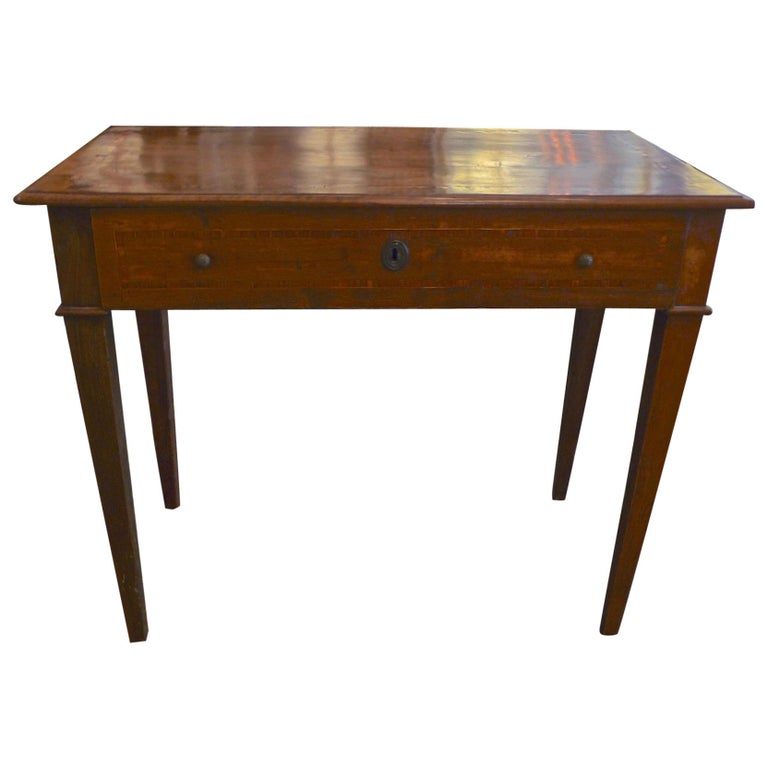 19th Century Louis Philippe Desk with One Long Drawer and Original Hardware at 1stdibs