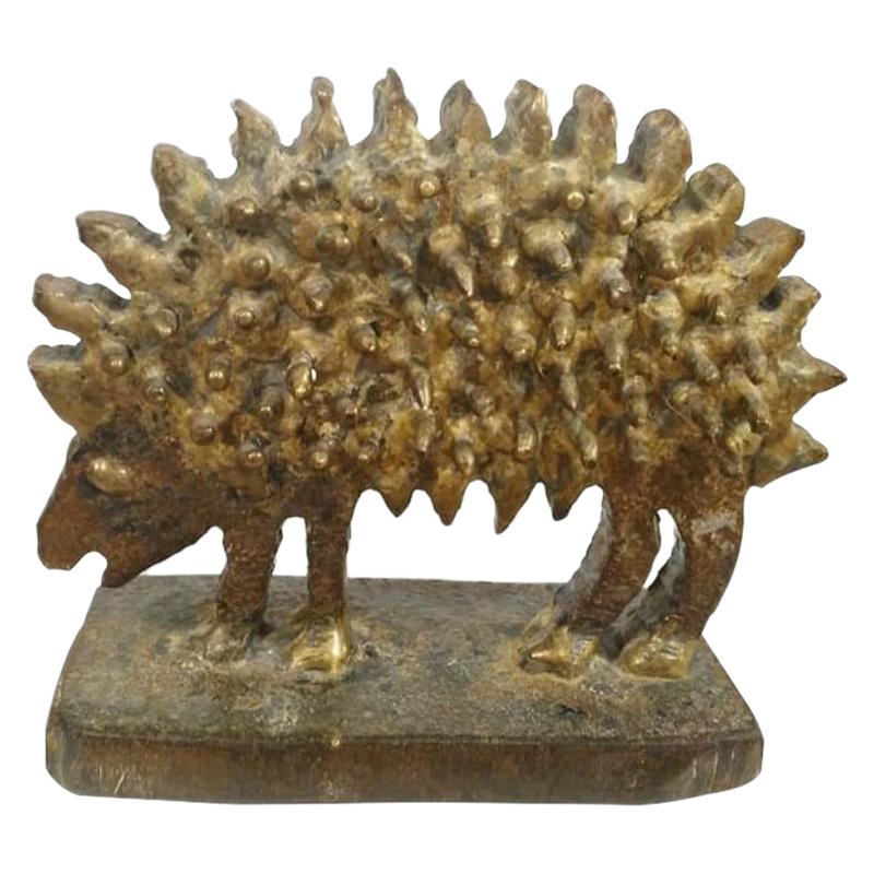 Pal Kepenyes, Hedgehog, Brutalist Iron and Bronze Sculpture