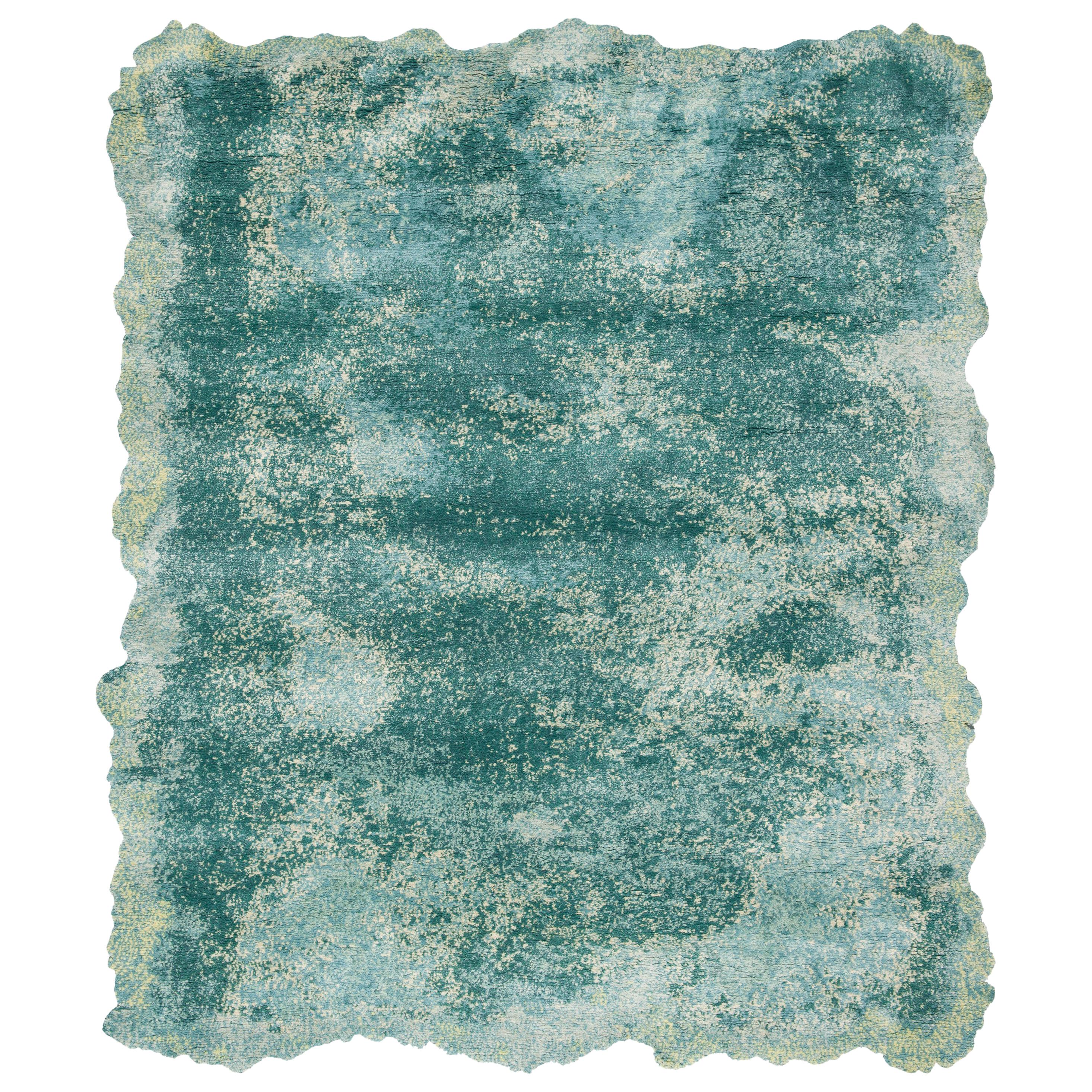 Riot - Wool Silk Blend High Pile Hand Knotted Carpet Rug by Jan Kath