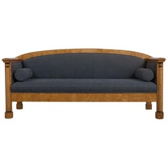 19th Century Burled Wood Biedermeier Sofa