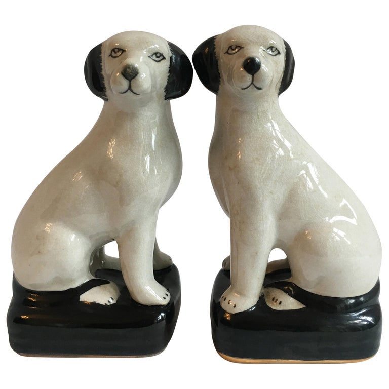Pair of Dog Bookends at 1stDibs dog book ends, staffordshire dog
