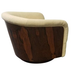 Milo Baughman Rosewood Swivel and Tilt Lounge Chair