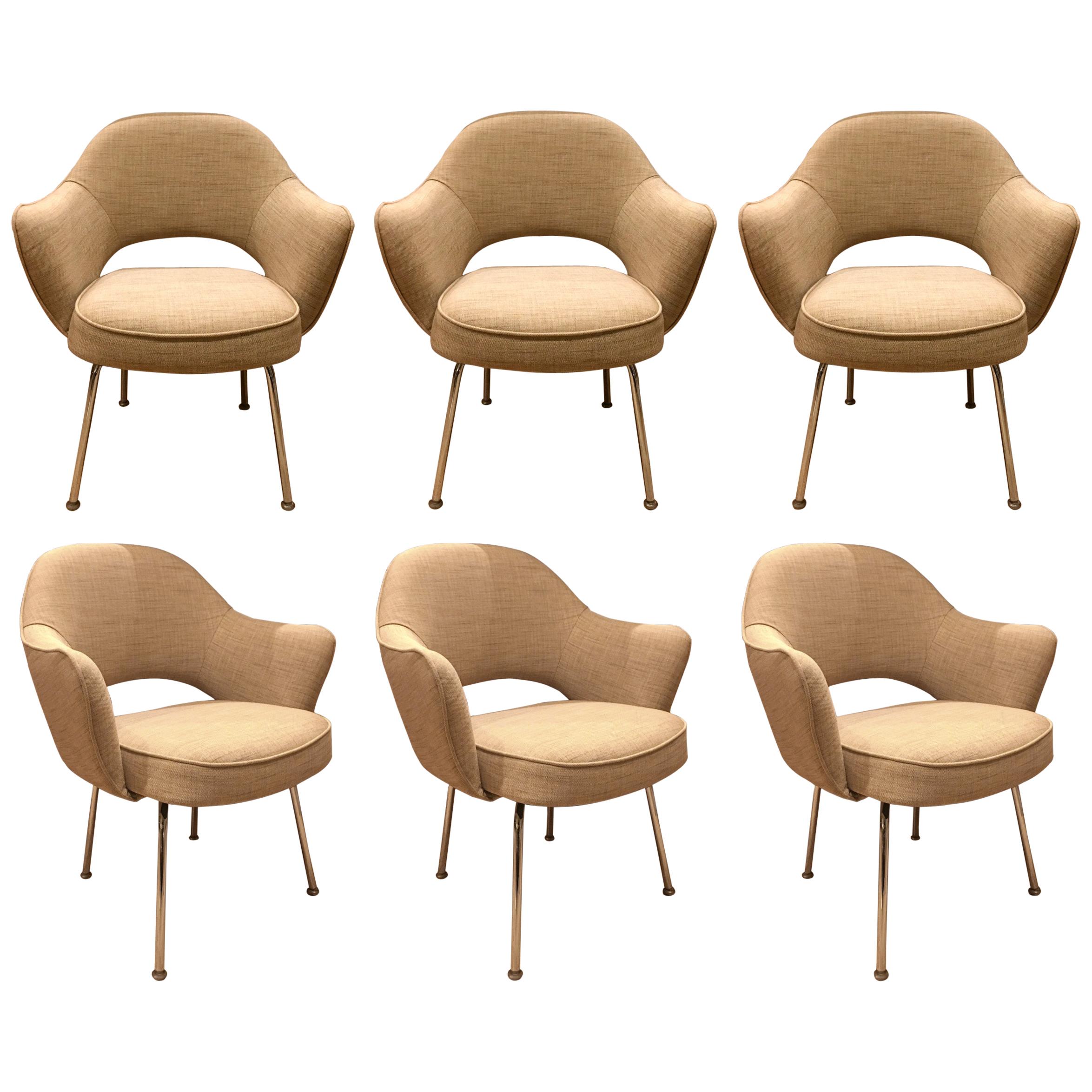Set of Six Dining Armchairs by Eero Saarinen for Knoll