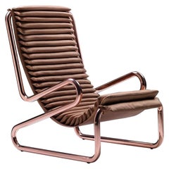 Armadillo Armchair in Mocha Ecoleather with Copper Frame by Busnelli