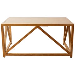 Mid-Century Modern Oak Architectural Writing Table Desk