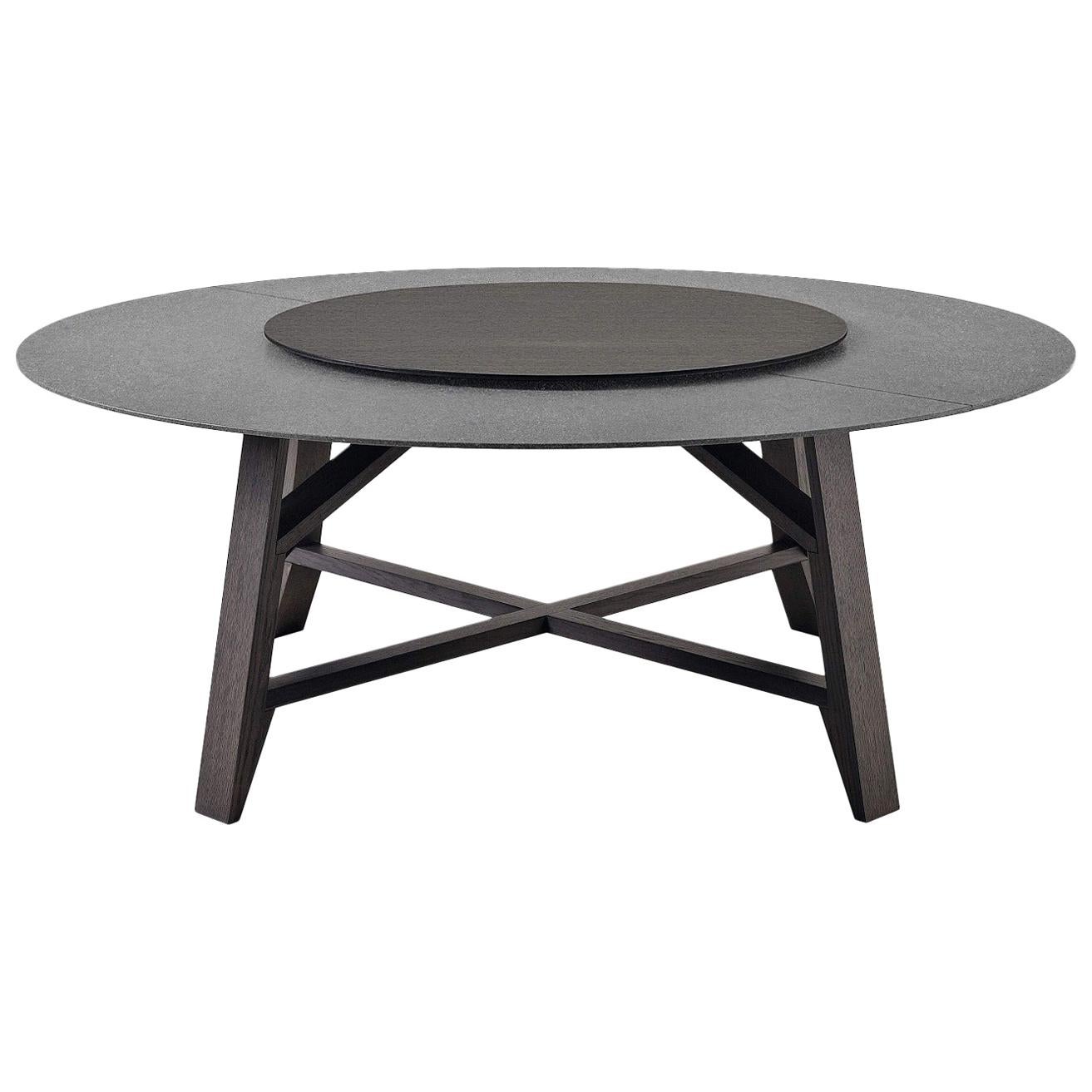 Controvento Table in Charcoal Gray with Revolving Tray by Busnelli For Sale