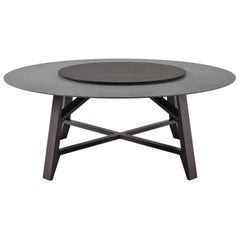 Controvento Table in Charcoal Gray with Revolving Tray by Busnelli