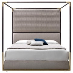 Stardust Four Poster Bed with Gold Frame by Busnelli