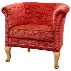 Upholstered Armchair, Made in the 1940s, with Velour de Goffre