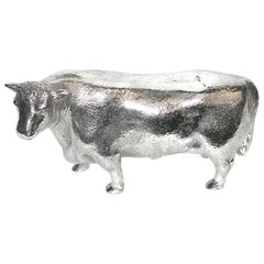 Cast Silver Plated Bull, circa 1950