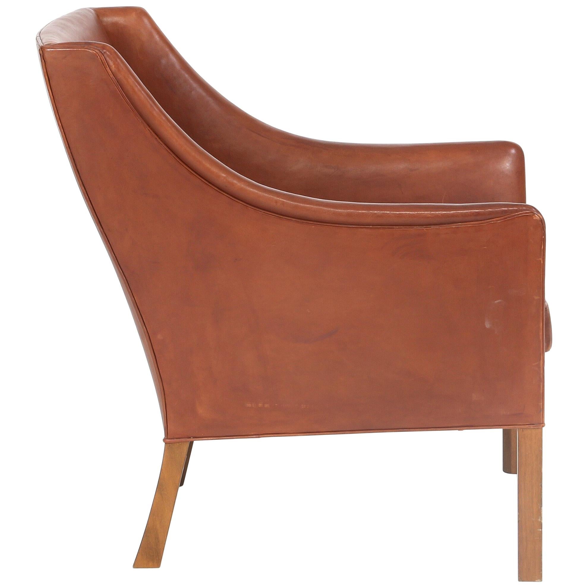 Borge Mogensen Leather Chair Made by Johannes Hansen, circa 1960s