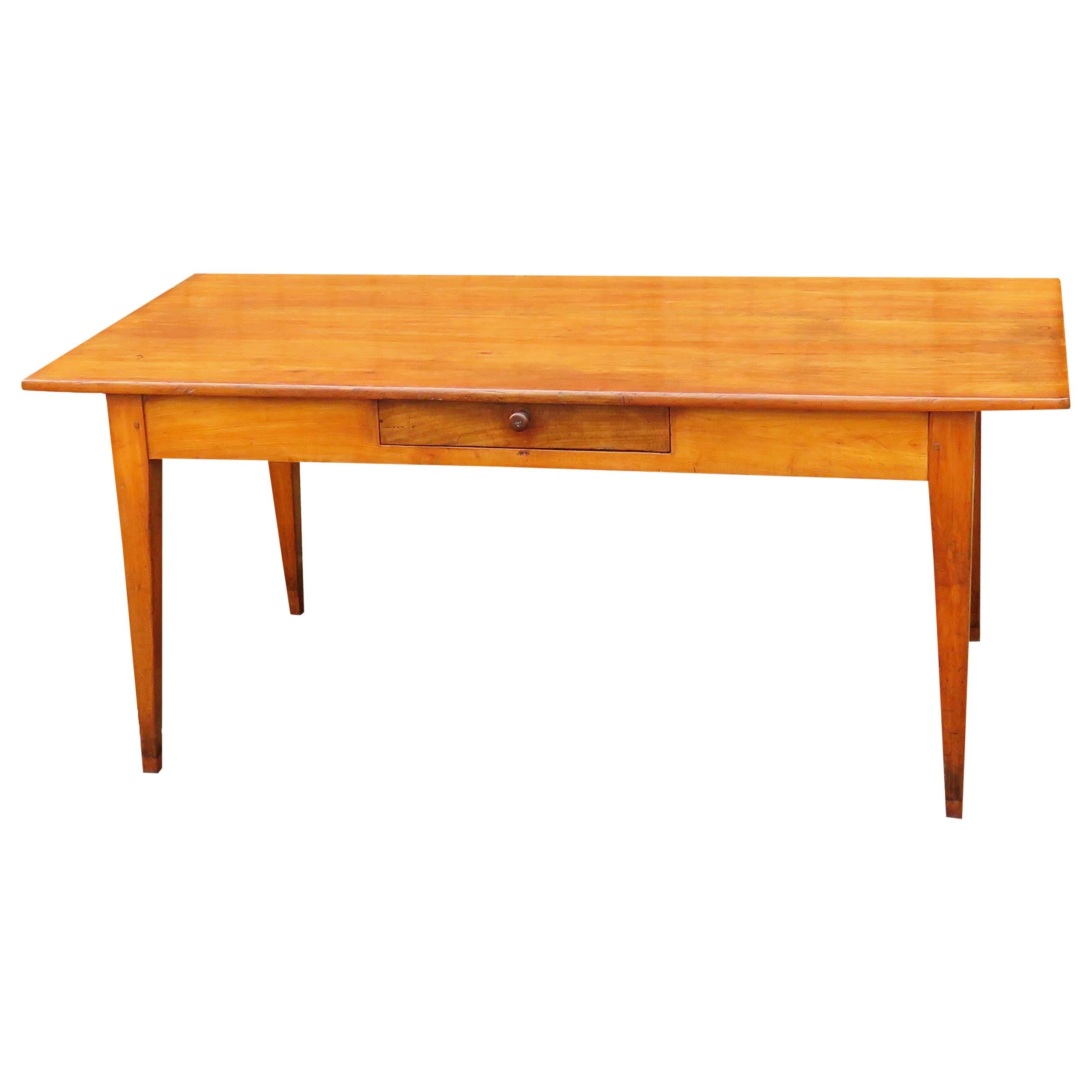 19th Century French Cherrywood Farmhouse Antique Dining Table