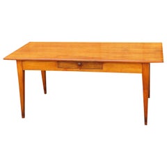 19th Century French Cherrywood Farmhouse Antique Dining Table