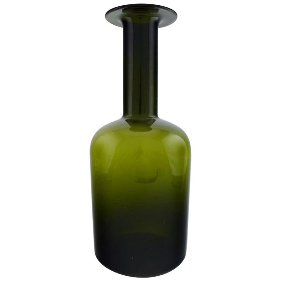 Holmegaard Huge Vase/Bottle, Otto Brauer, Bottle Green