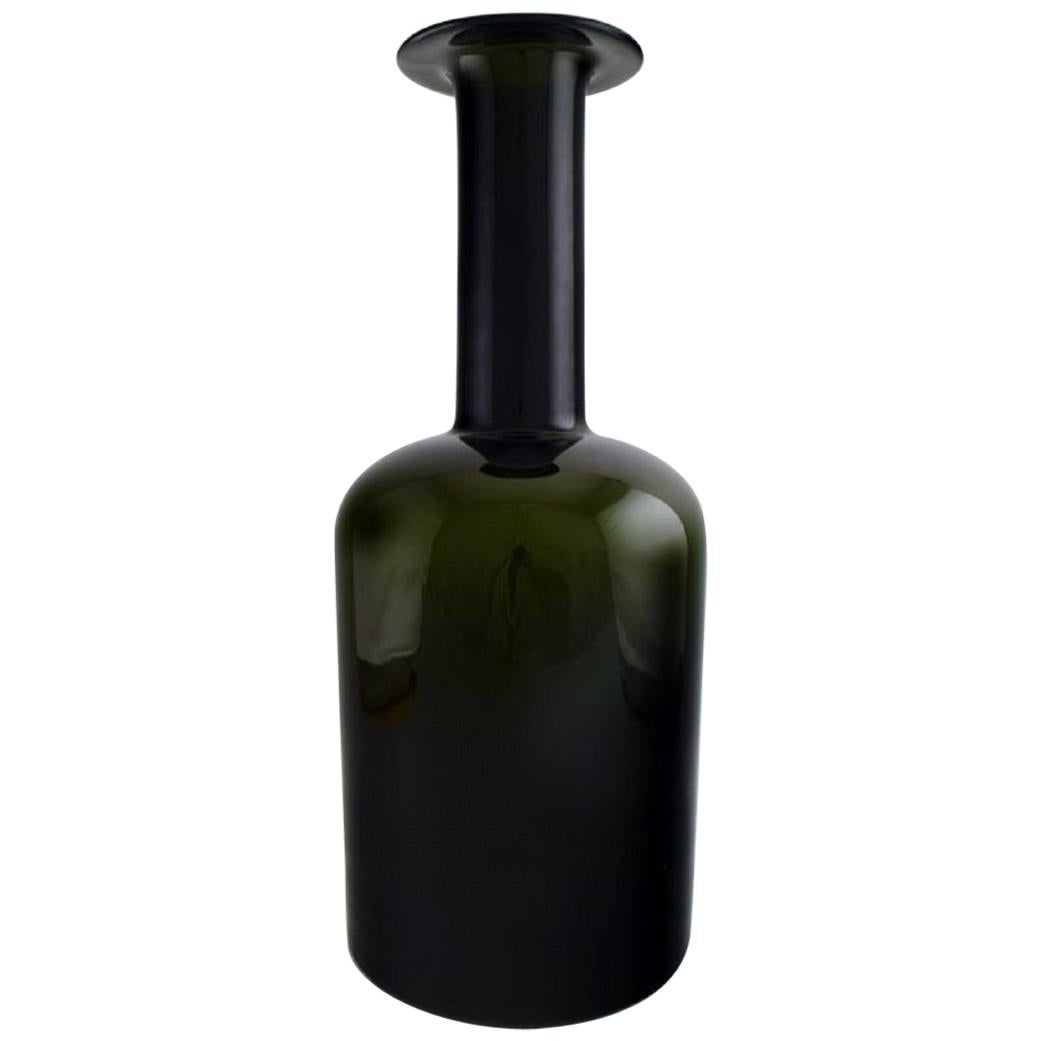 Holmegaard Huge Vase or Bottle, Otto Brauer, Bottle Green