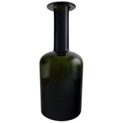 Holmegaard Huge Vase or Bottle, Otto Brauer, Bottle Green