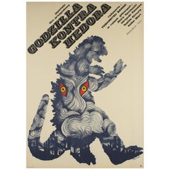 Vintage Godzilla Vs. Hedorah Polish Film Poster, Zygmunt Bobrowski, 1973