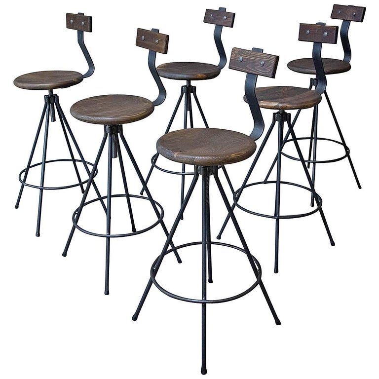 Handmade Industrial Bar Stools With, Industrial Bar Stools With Backs Uk