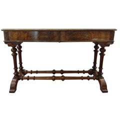 Antique 19th Century Regency Walnut Root English Writing Desk LAST PRICE