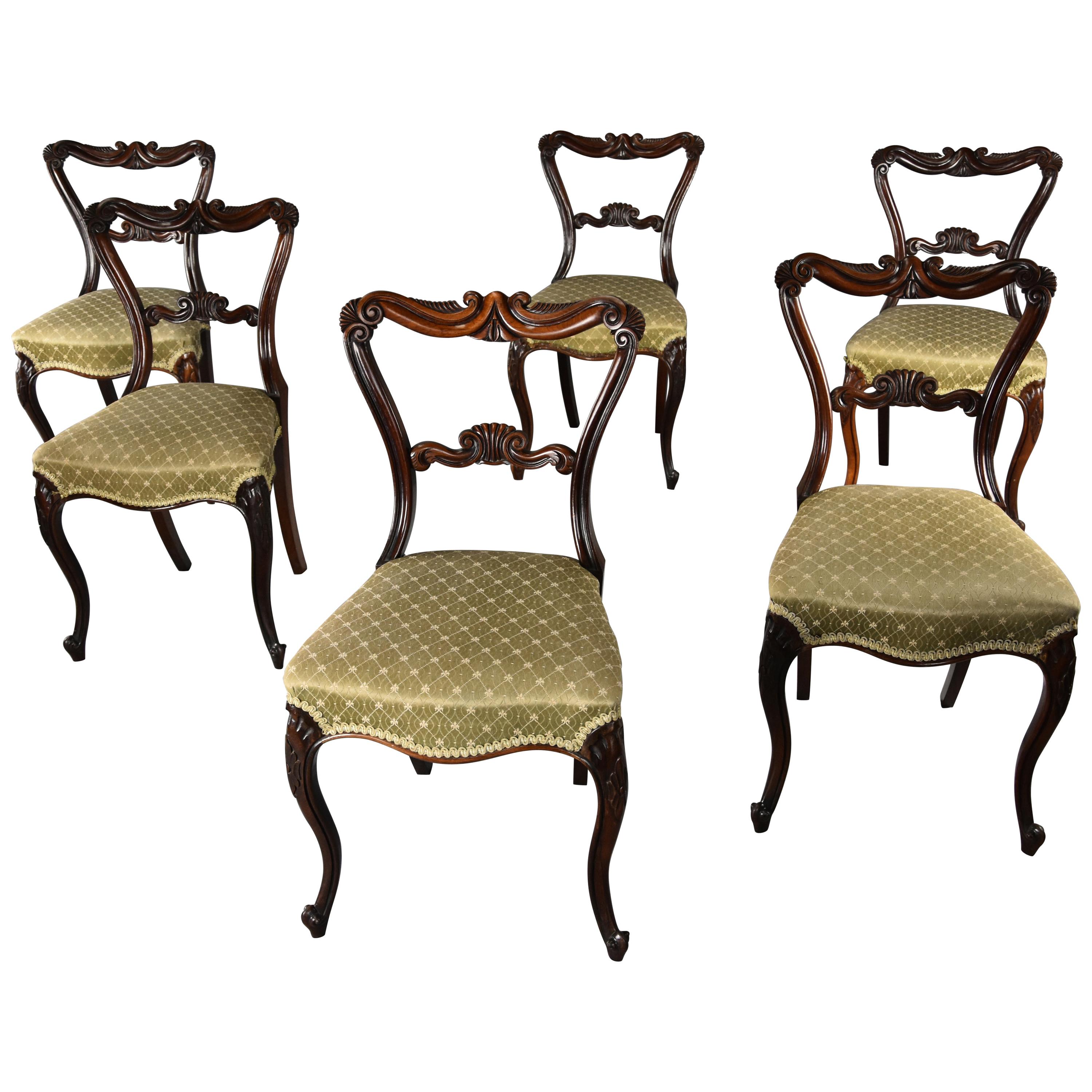 Fine Quality Early to Mid-19th Century Set of Six Rosewood Dining Chairs