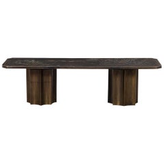 1960s Etched Bronze Coffee Table by Philip and Kelvin LaVerne
