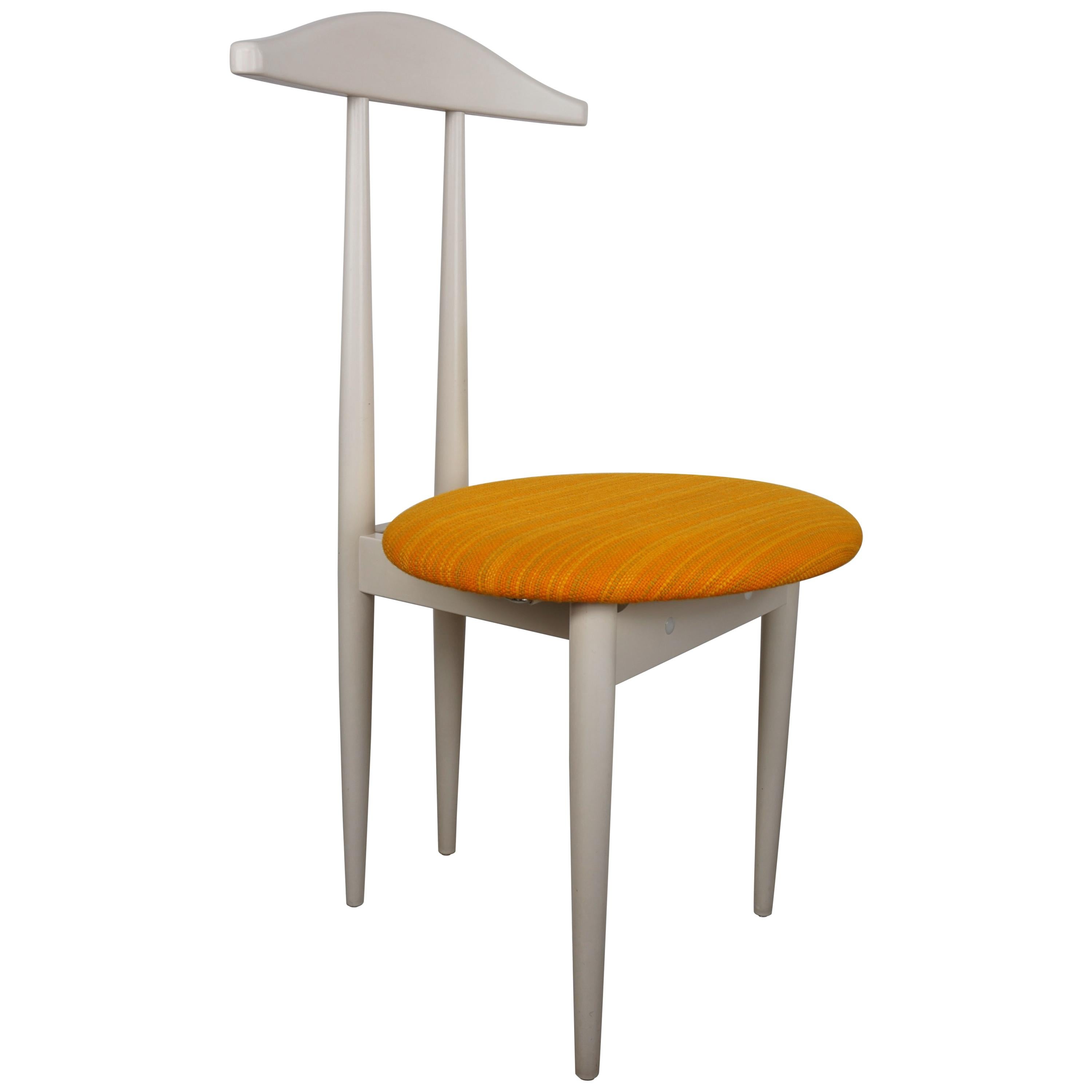 1960s Danish Design Modular Ivory Satin Wooden Chair