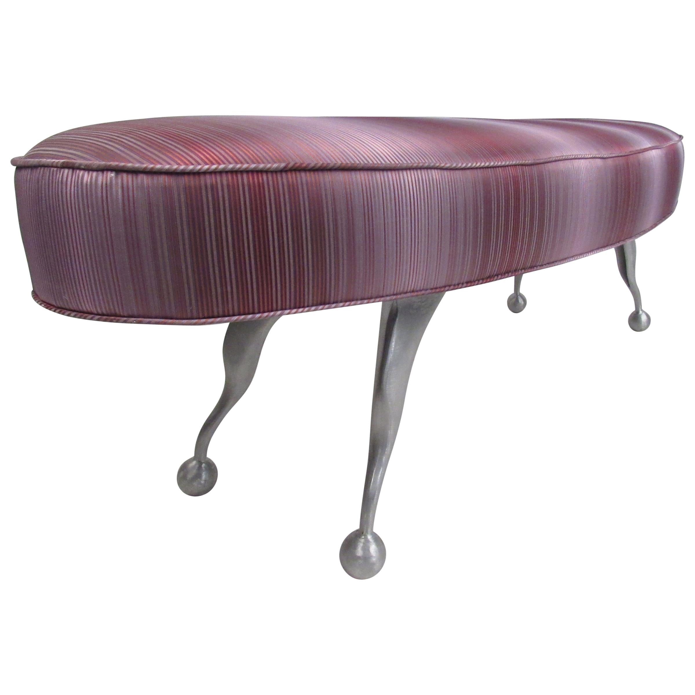 Oval Contemporary Modern Upholstered Bench For Sale