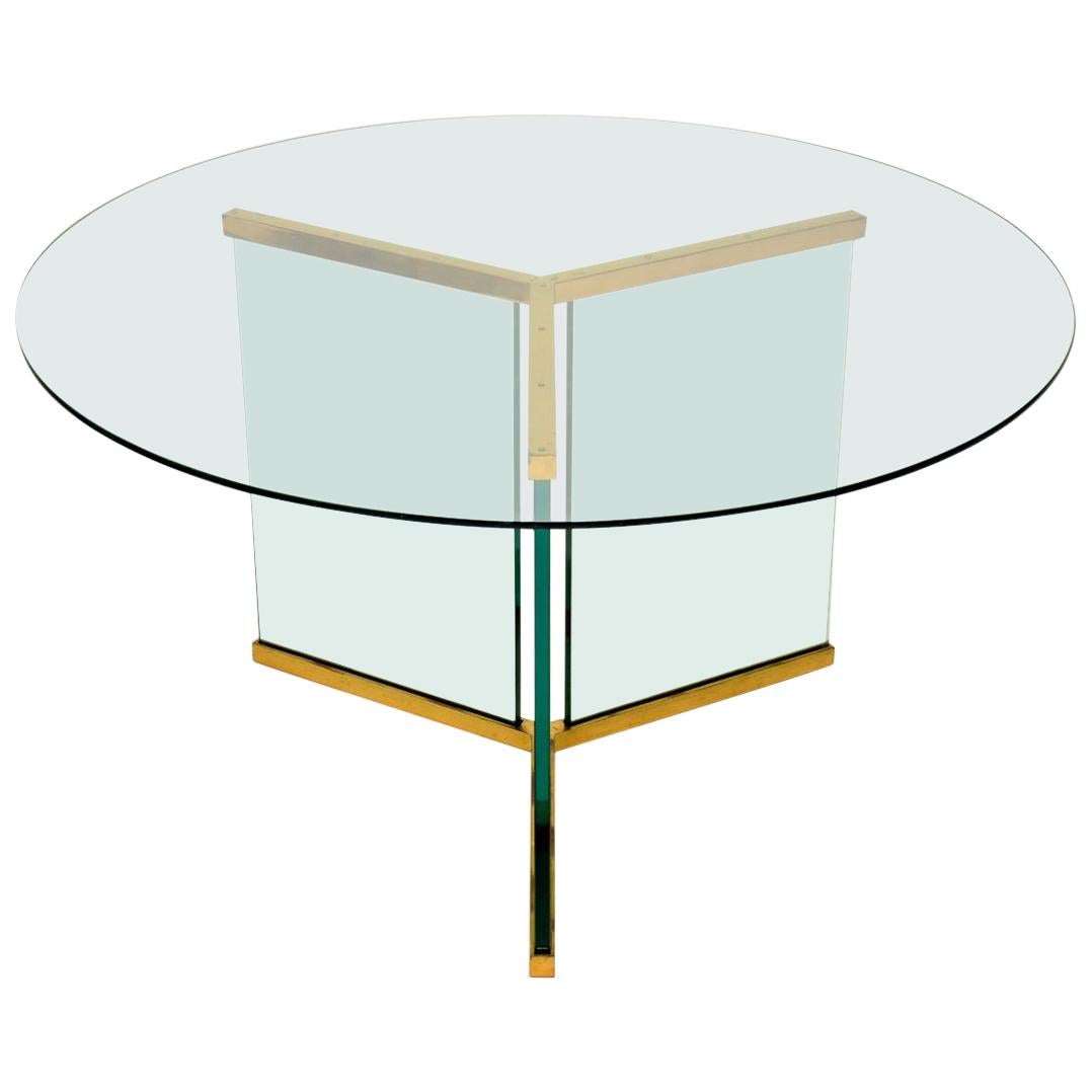 1970s Vintage Glass Dining Table by Leon Rosen for Pace Collection