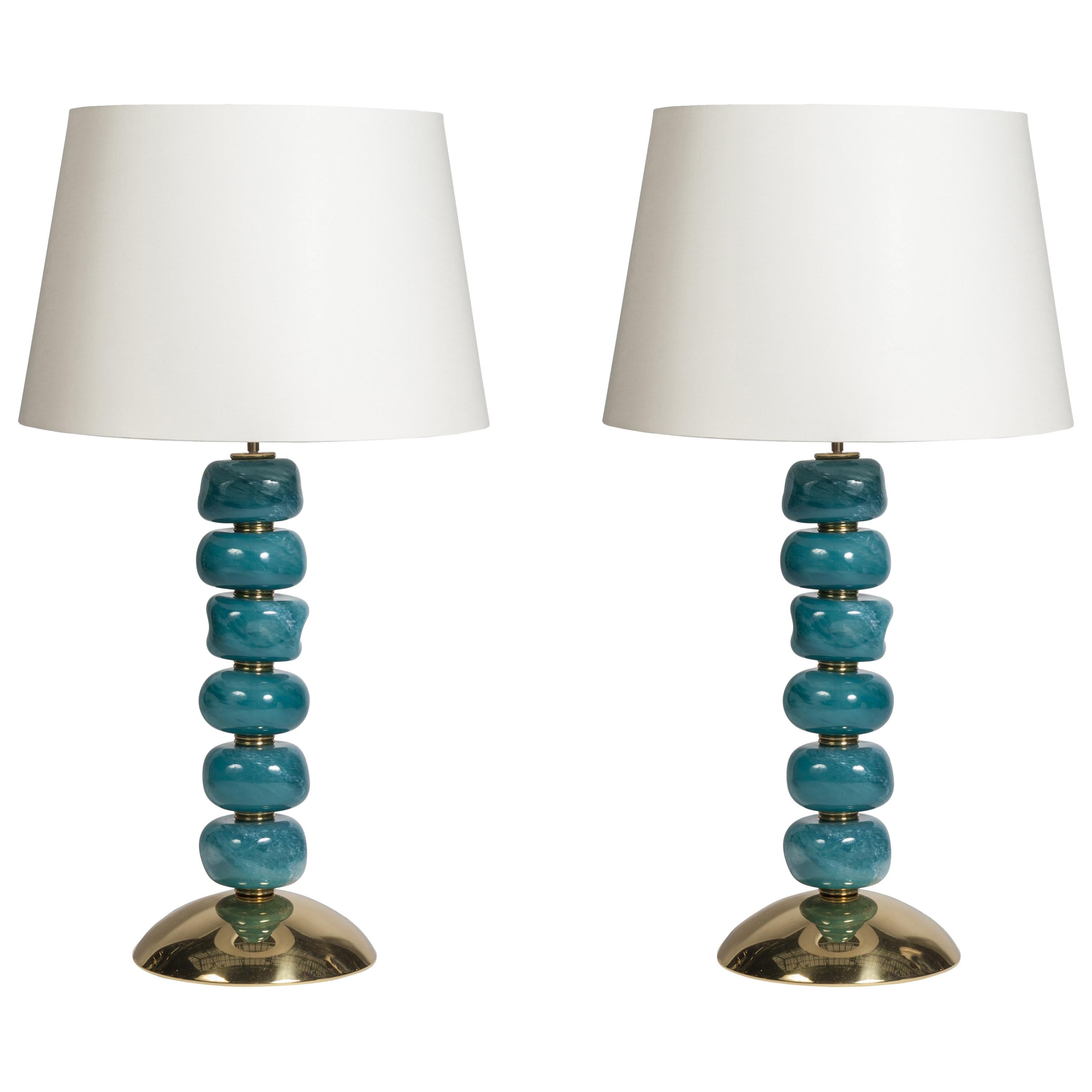Pair of Murano Glass Lamps Attributed to Veronese