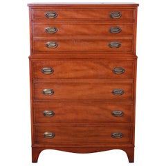 Heritage Henredon Inlaid Mahogany Highboy Dresser