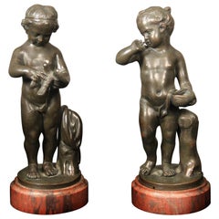Antique Pair of Late 19th Century Bronze Figurative Sculptures